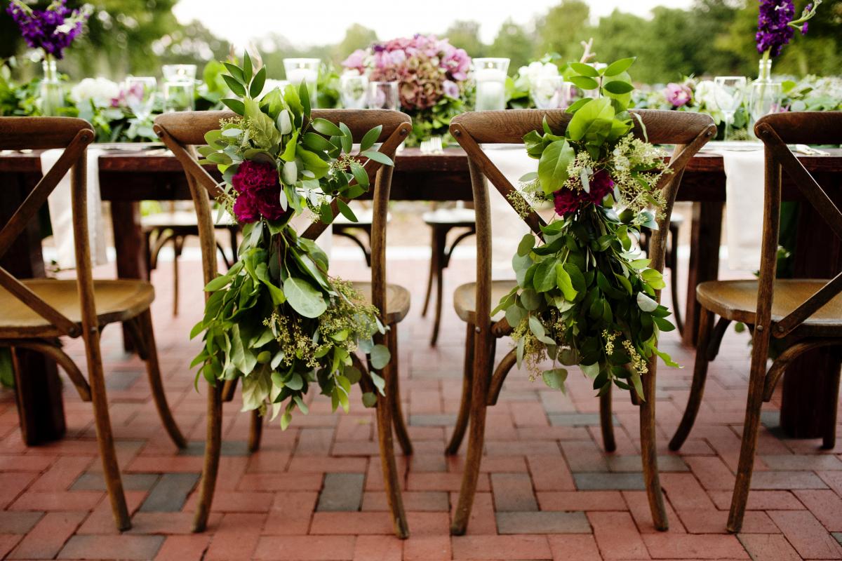 Floral Boutique Decorations on Chairs and Tables