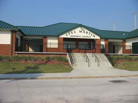 View of Spec Martin Municipal Stadium from the Street